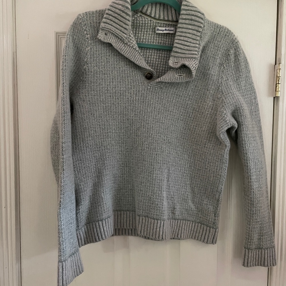 Tommy Bahama Light Gray Cowl Neck Sweater